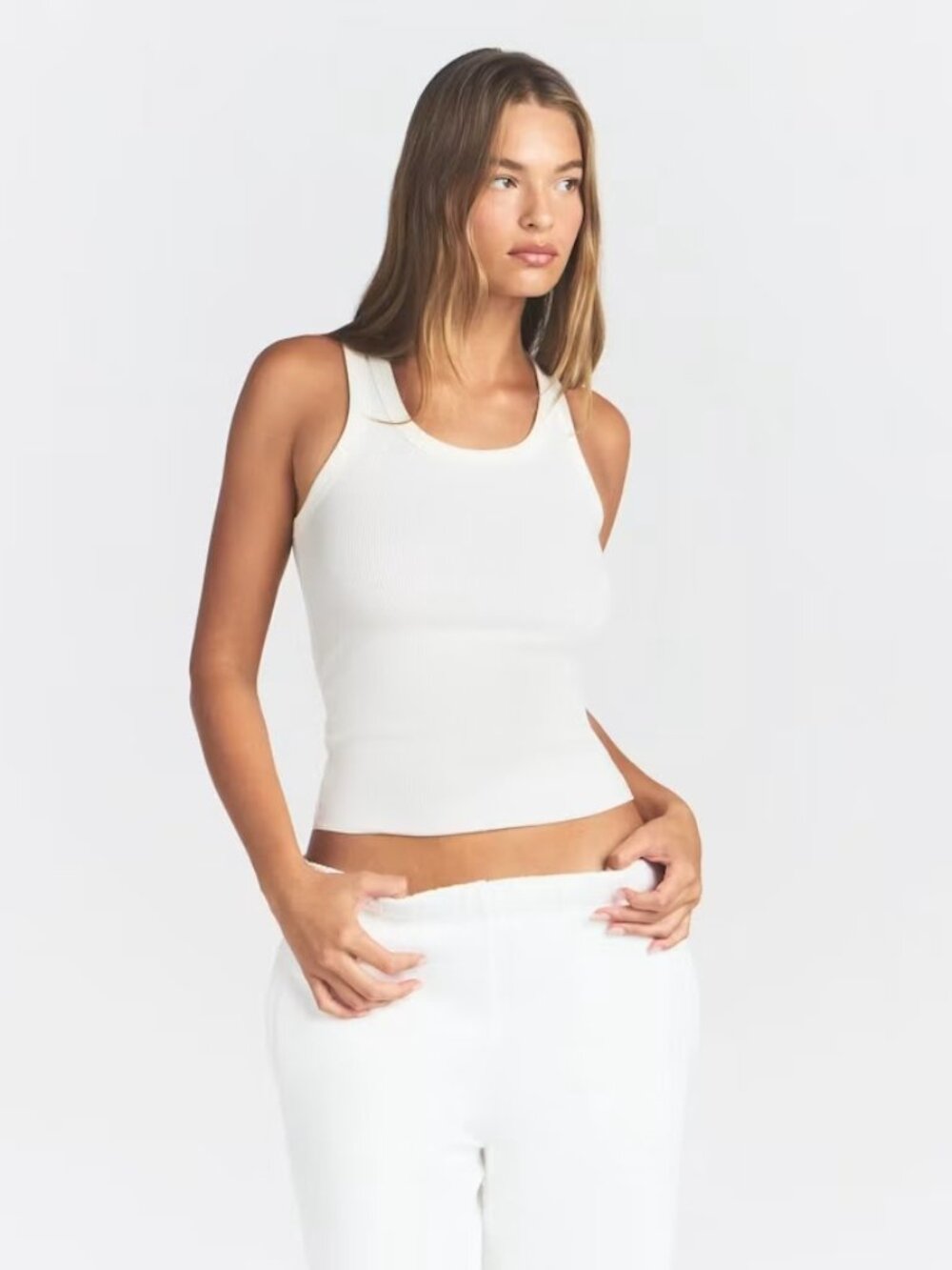 NWT SKIMS Cotton Rib High Neck Tank Top